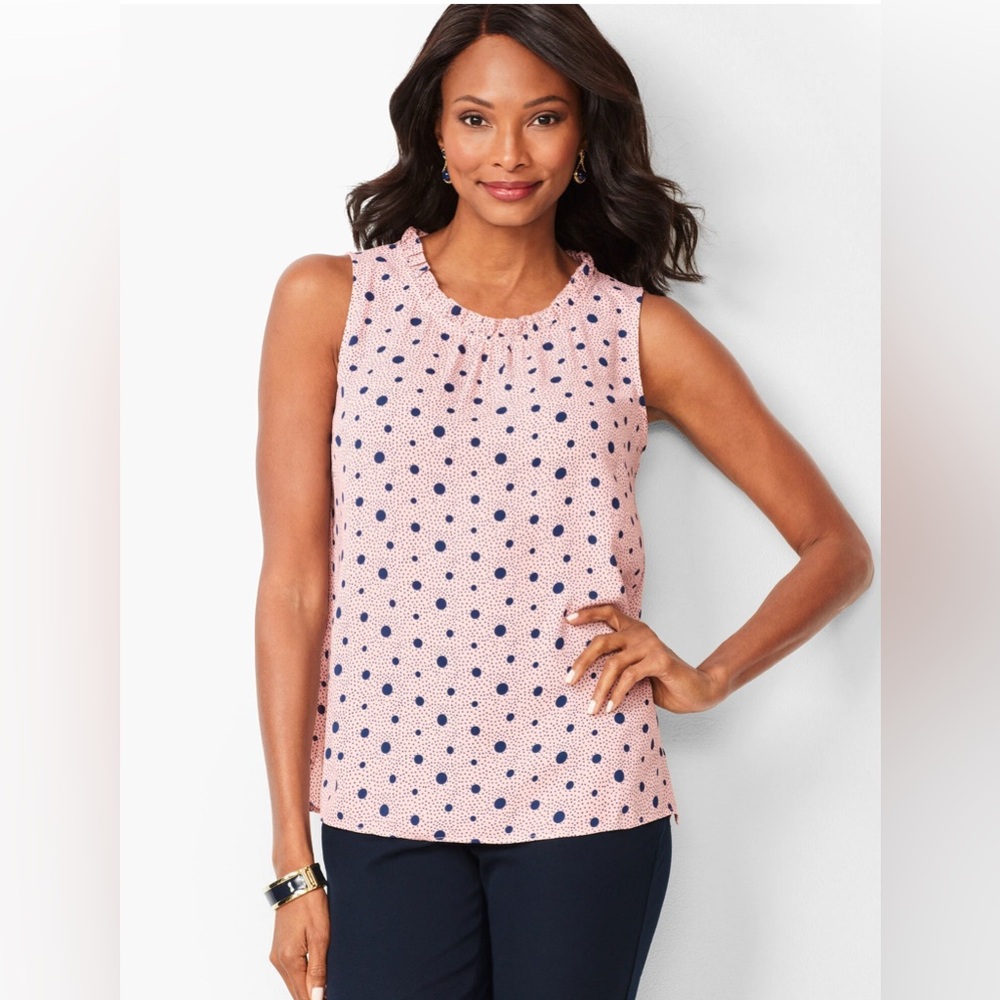 Talbots Polka Dot Sleeveless Top - size Medium